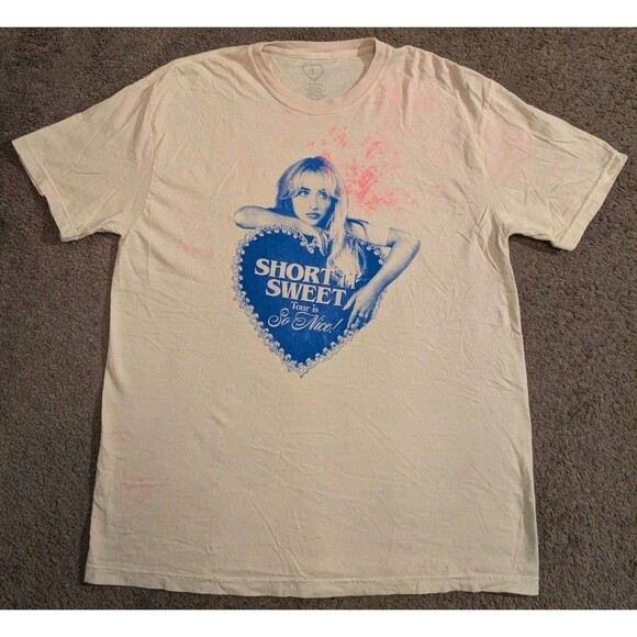 OFFICIAL Sabrina Carpenter Short n' Sweet Tour 2024 AUTHENTIC T-Shirt Size XL - Picture 1 of 7
